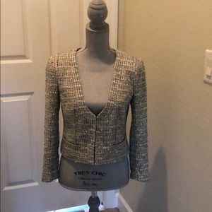 Ann Taylor gold, teal & cream flecked blazer.